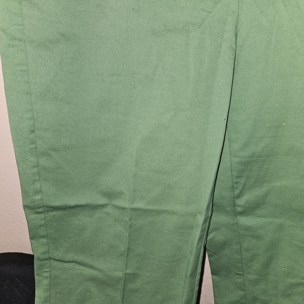 Lands End Womans Green Mid Rise Slim Leg Pants Size 16T - Picture 5 of 13
